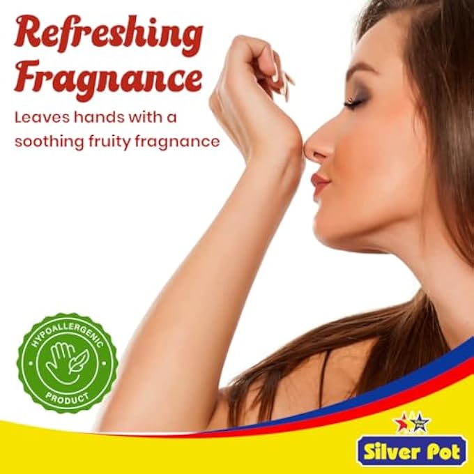 Silver Pot STRAWBERRY & POMEGRANATE HAND WASH PACK OF 2 (400ML)  FORMULA WITH REFRESHING STRAWBERRY & POMEGRANATE SCENT, EFFECTIVE GERM PROTECTION, AND DAILY HYGIENE - Image 5